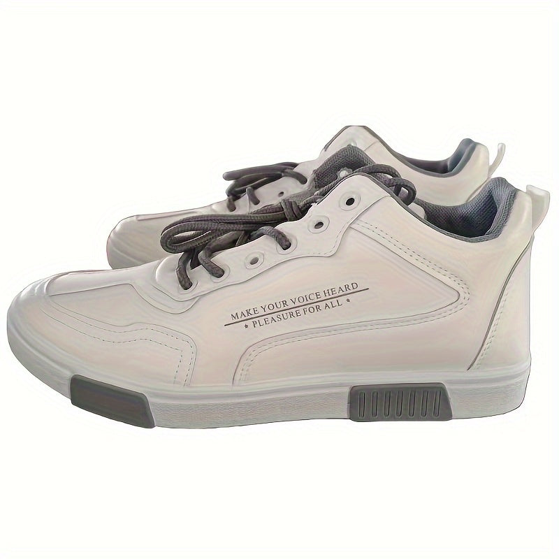 Vintage Solid High Top Skate Shoes, Casual Sneakers