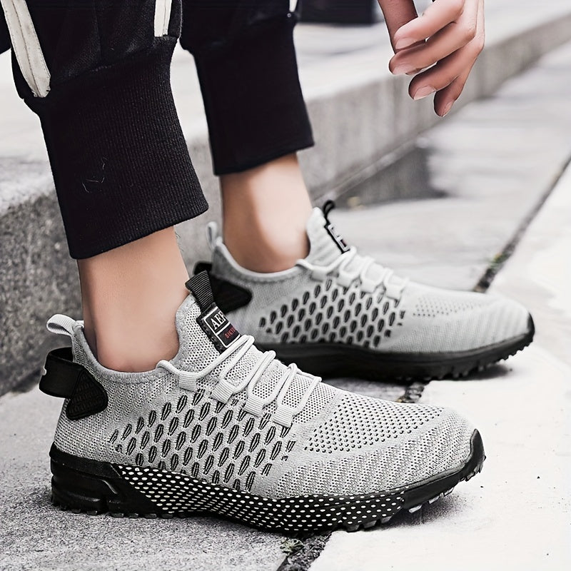 Casual Geometric Print Breathable Mesh Sneakers